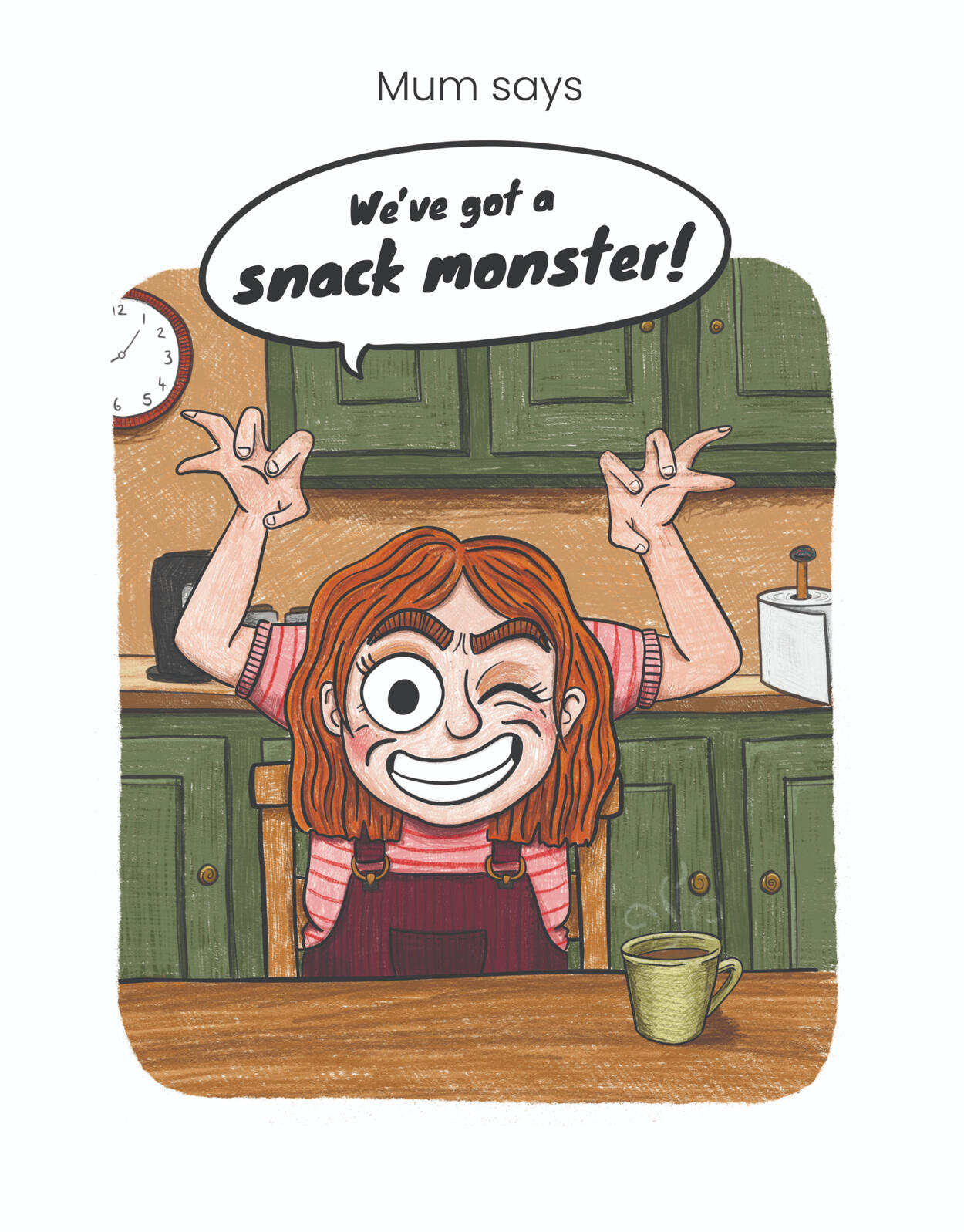 Illustration of Snack Mnster picture book page